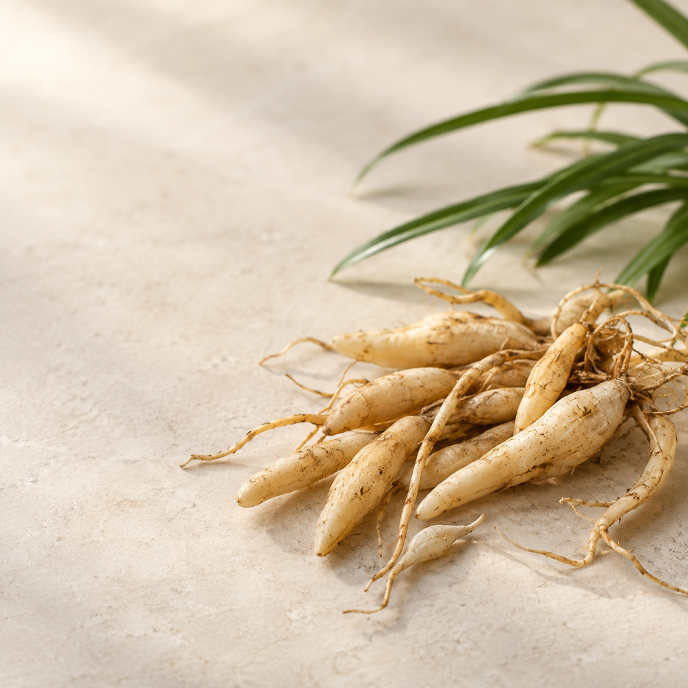 Ophiopogon root in natural light